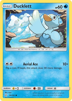 Pokemon TCG - SM - Cosmic Eclipse - Ducklett - 59/236 - Reverse Holofoil