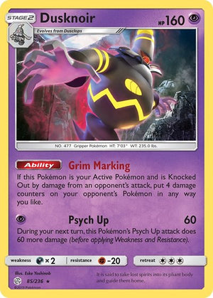 Pokemon TCG - SM - Cosmic Eclipse - Dusknoir - 85/236 - Holofoil