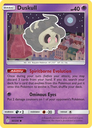 Pokemon TCG - SM - Cosmic Eclipse - Duskull - 83/236 - Reverse Holofoil