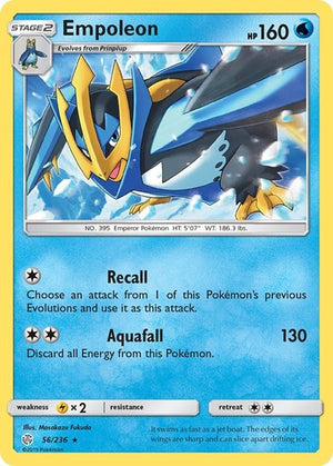 Pokemon TCG - SM - Cosmic Eclipse - Empoleon - 56/236 - Reverse Holofoil