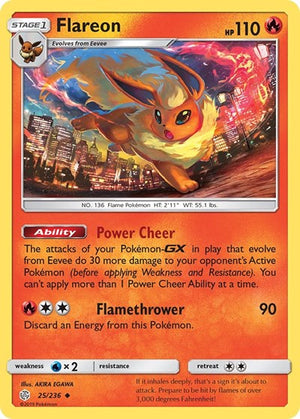 Pokemon TCG - SM - Cosmic Eclipse - Flareon - 25/236 - Reverse Holofoil