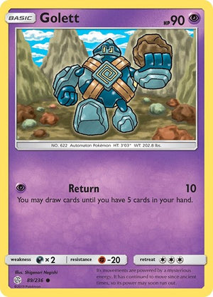 Pokemon TCG - SM - Cosmic Eclipse - Golett - 89/236 - Reverse Holofoil