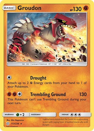 Pokemon TCG - SM - Cosmic Eclipse - Groudon - 113/236 - Reverse Holofoil