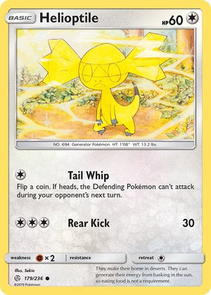 Pokemon TCG - SM - Cosmic Eclipse - Helioptile - 179/236 - Reverse Holofoil
