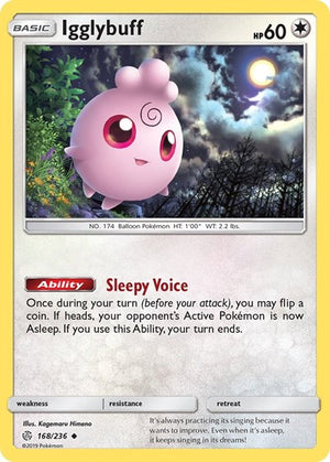 Pokemon TCG - SM - Cosmic Eclipse - Igglybuff - 168/236 - Reverse Holofoil
