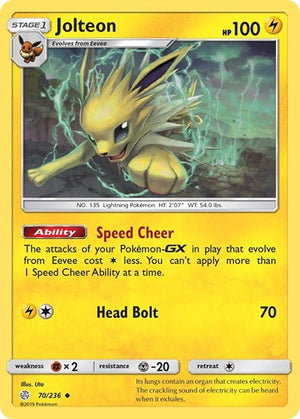Pokemon TCG - SM - Cosmic Eclipse - Jolteon - 70/236 - Reverse Holofoil