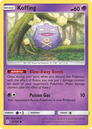 Pokemon TCG - SM - Cosmic Eclipse - Koffing - 76/236 - Reverse Holofoil
