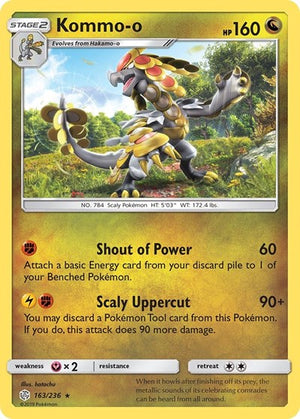 Pokemon TCG - SM - Cosmic Eclipse - Kommo-o - 163/236 - Reverse Holofoil