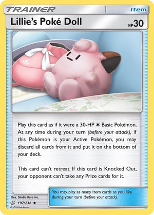 Pokemon TCG - SM - Cosmic Eclipse - Lillie's Poke Doll - 197/236 - Reverse Holofoil