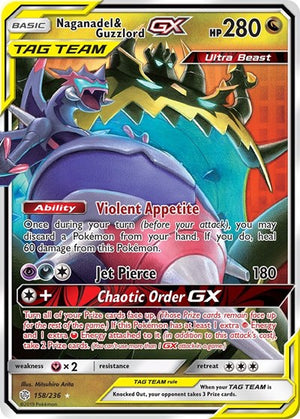 Pokemon TCG - SM - Cosmic Eclipse - Naganadel & Guzzlord GX - 158/236 - Holofoil