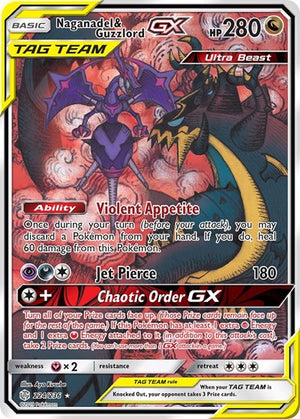 Pokemon TCG - SM - Cosmic Eclipse - Naganadel & Guzzlord GX - 224/236 - Holofoil