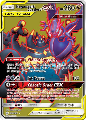 Pokemon TCG - SM - Cosmic Eclipse - Naganadel & Guzzlord GX - 223/236 - Holofoil
