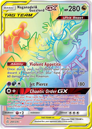 Pokemon TCG - SM - Cosmic Eclipse - Naganadel & Guzzlord GX - 260/236 - Holofoil