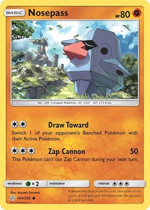 Pokemon TCG - SM - Cosmic Eclipse - Nosepass - 106/236 - Reverse Holofoil