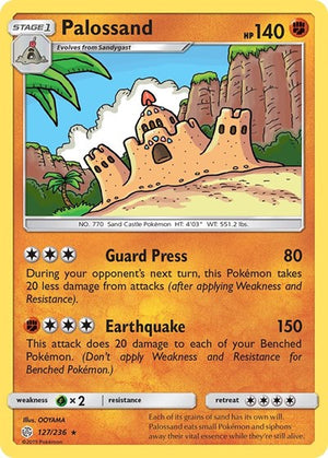 Pokemon TCG - SM - Cosmic Eclipse - Palossand - 127/236 - Reverse Holofoil