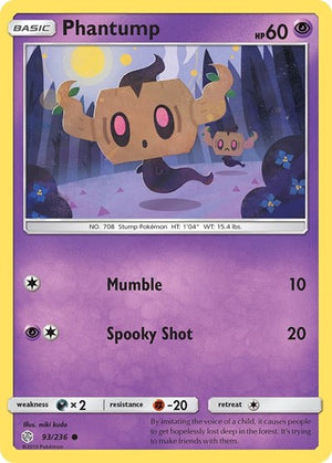 Pokemon TCG - SM - Cosmic Eclipse - Phantump - 93/236 - Reverse Holofoil