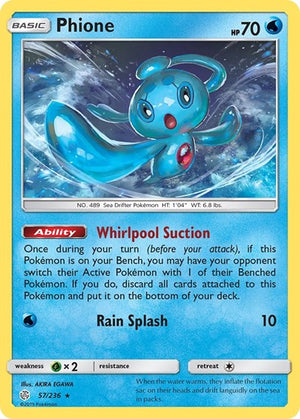 Pokemon TCG - SM - Cosmic Eclipse - Phione - 57/236 - Reverse Holofoil