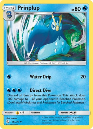 Pokemon TCG - SM - Cosmic Eclipse - Prinplup - 55/236