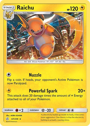 Pokemon TCG - SM - Cosmic Eclipse - Raichu - 67/236