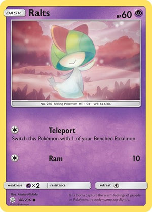Pokemon TCG - SM - Cosmic Eclipse - Ralts - 80/236 - Reverse Holofoil
