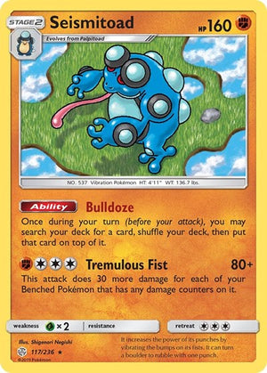 Pokemon TCG - SM - Cosmic Eclipse - Seismitoad - 117/236 - Reverse Holofoil