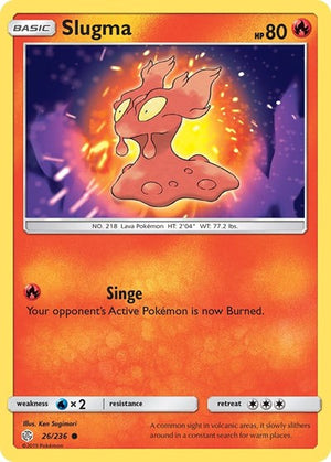 Pokemon TCG - SM - Cosmic Eclipse - Slugma - 26/236 - Reverse Holofoil