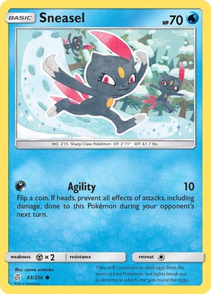 Pokemon TCG - SM - Cosmic Eclipse - Sneasel - 43/236 - Reverse Holofoil