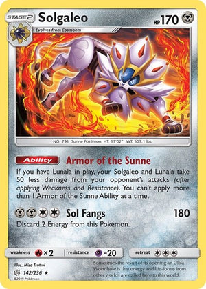 Pokemon TCG - SM - Cosmic Eclipse - Solgaleo - 142/236 - Holofoil