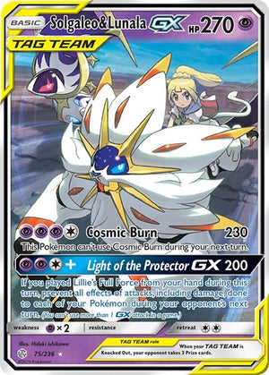 Pokemon TCG - SM - Cosmic Eclipse - Solgaleo & Lunala GX - 75/236 - Holofoil