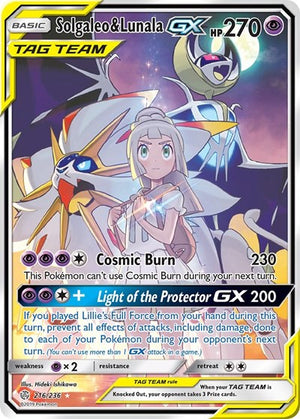Pokemon TCG - SM - Cosmic Eclipse - Solgaleo & Lunala GX - 216/236 - Holofoil
