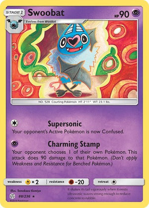 Pokemon TCG - SM - Cosmic Eclipse - Swoobat - 88/236 - Reverse Holofoil