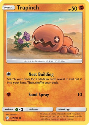 Pokemon TCG - SM - Cosmic Eclipse - Trapinch - 107/236 - Reverse Holofoil