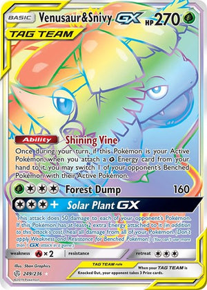 Pokemon TCG - SM - Cosmic Eclipse - Venusaur & Snivy GX - 249/236 - Holofoil