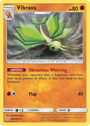 Pokemon TCG - SM - Cosmic Eclipse - Vibrava - 109/236 - Reverse Holofoil