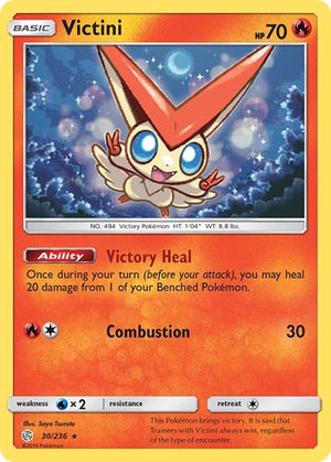 Pokemon TCG - SM - Cosmic Eclipse - Victini - 30/236 - Reverse Holofoil