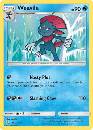 Pokemon TCG - SM - Cosmic Eclipse - Weavile - 44/236 - Reverse Holofoil