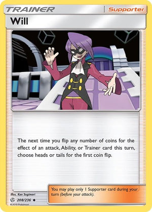 Pokemon TCG - SM - Cosmic Eclipse - Will - 208/236 - Reverse Holofoil