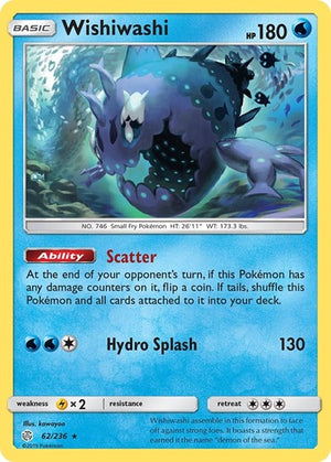 Pokemon TCG - SM - Cosmic Eclipse - Wishiwashi - 62/236 - Reverse Holofoil