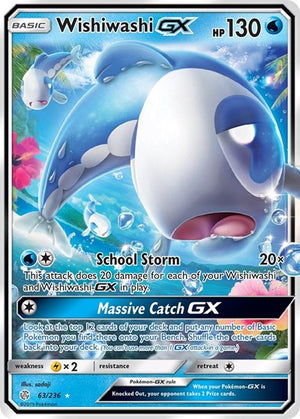 Pokemon TCG - SM - Cosmic Eclipse - Wishiwashi GX - 63/236 - Holofoil