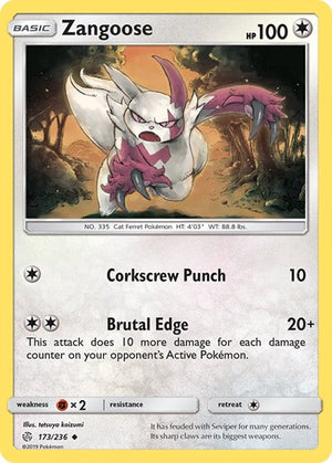 Pokemon TCG - SM - Cosmic Eclipse - Zangoose - 173/236