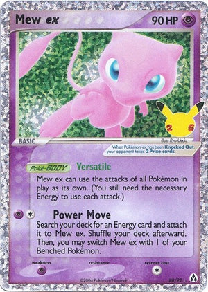 Pokemon TCG - Celebrations: Classic Collection - Mew ex - 88/92 - Holofoil