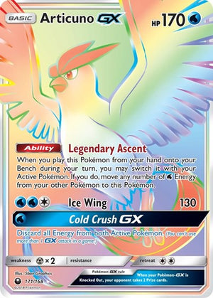 Pokemon TCG - SM - Celestial Storm - Articuno GX - 171/168 - Holofoil