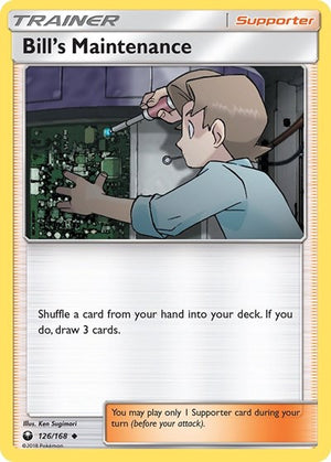 Pokemon TCG - SM - Celestial Storm - Bill's Maintenance - 126/168 - Reverse Holofoil