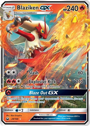 Pokemon TCG - SM - Celestial Storm - Blaziken GX - 28/168 - Holofoil
