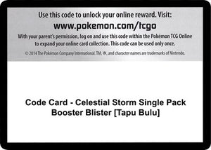Pokemon TCG - SM - Celestial Storm - Code Card - Celestial Storm Single Pack Booster Blister