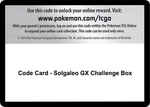 Pokemon TCG - SM - Celestial Storm - Code Card - Solgaleo GX Challenge Box