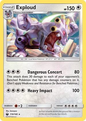 Pokemon TCG - SM - Celestial Storm - Exploud - 119/168 - Reverse Holofoil