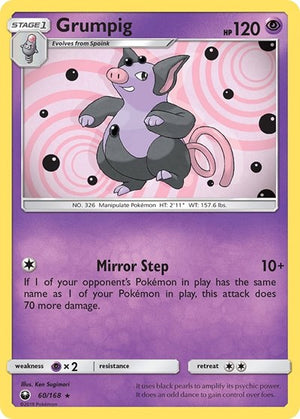 Pokemon TCG - SM - Celestial Storm - Grumpig - 60/168 - Reverse Holofoil
