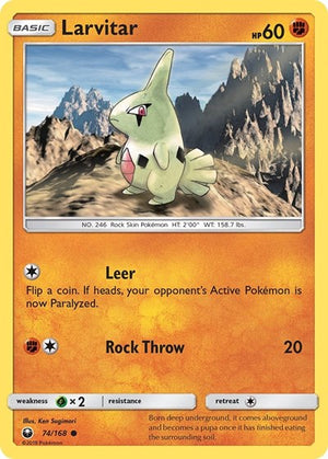 Pokemon TCG - SM - Celestial Storm - Larvitar - 74/168 - Reverse Holofoil