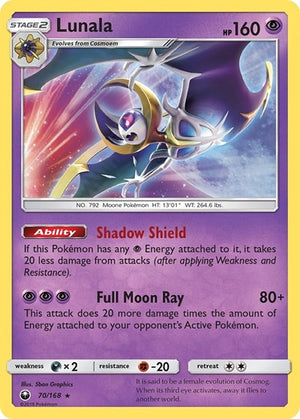 Pokemon TCG - SM - Celestial Storm - Lunala - 70/168 - Reverse Holofoil